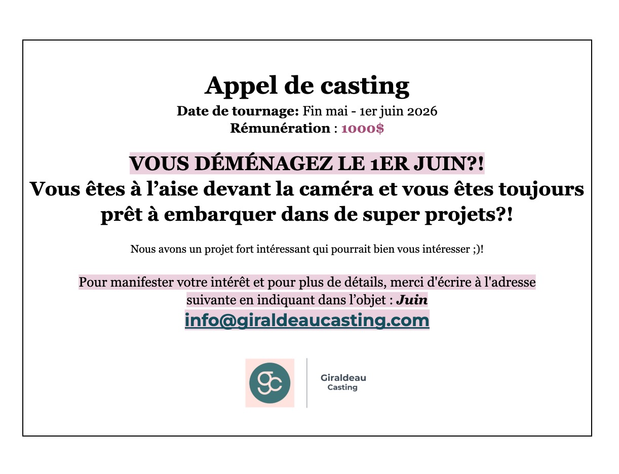 Vous déménagez le 1er juin?