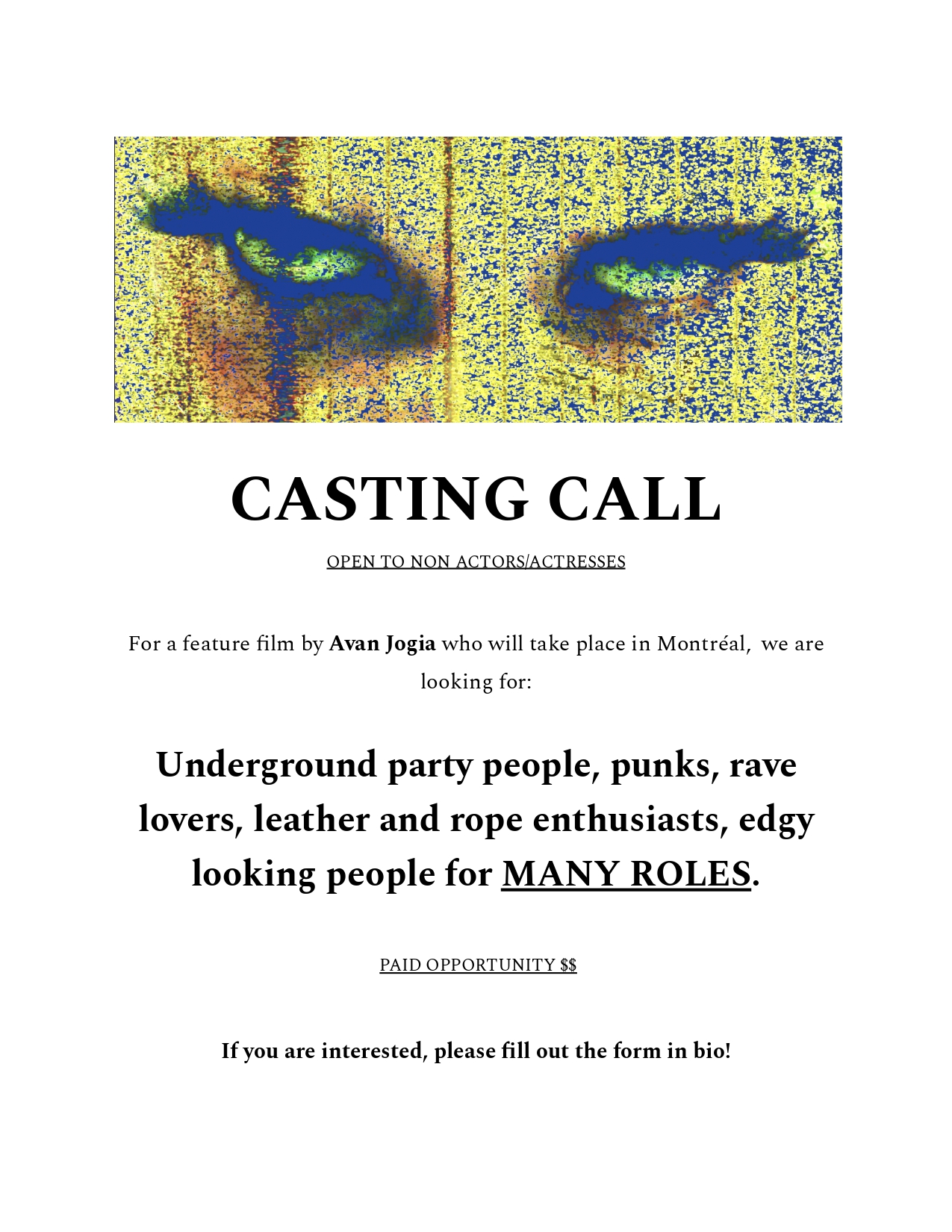 Casting film Avan Jogia profils edgy