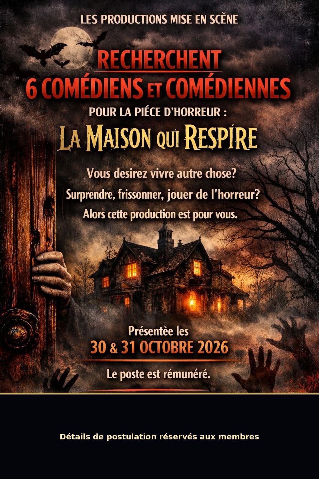 Aperçu public de l’affiche La Maison qui respire — comédiens recherchés