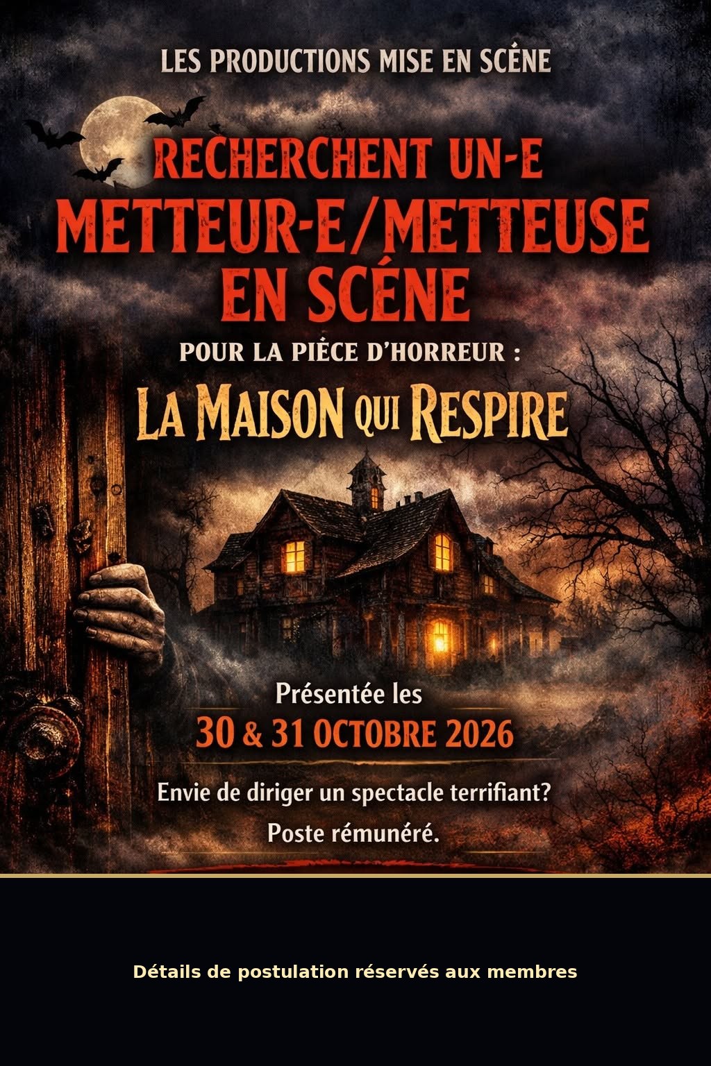 Aperçu public de l’affiche La Maison qui respire — mise en scène