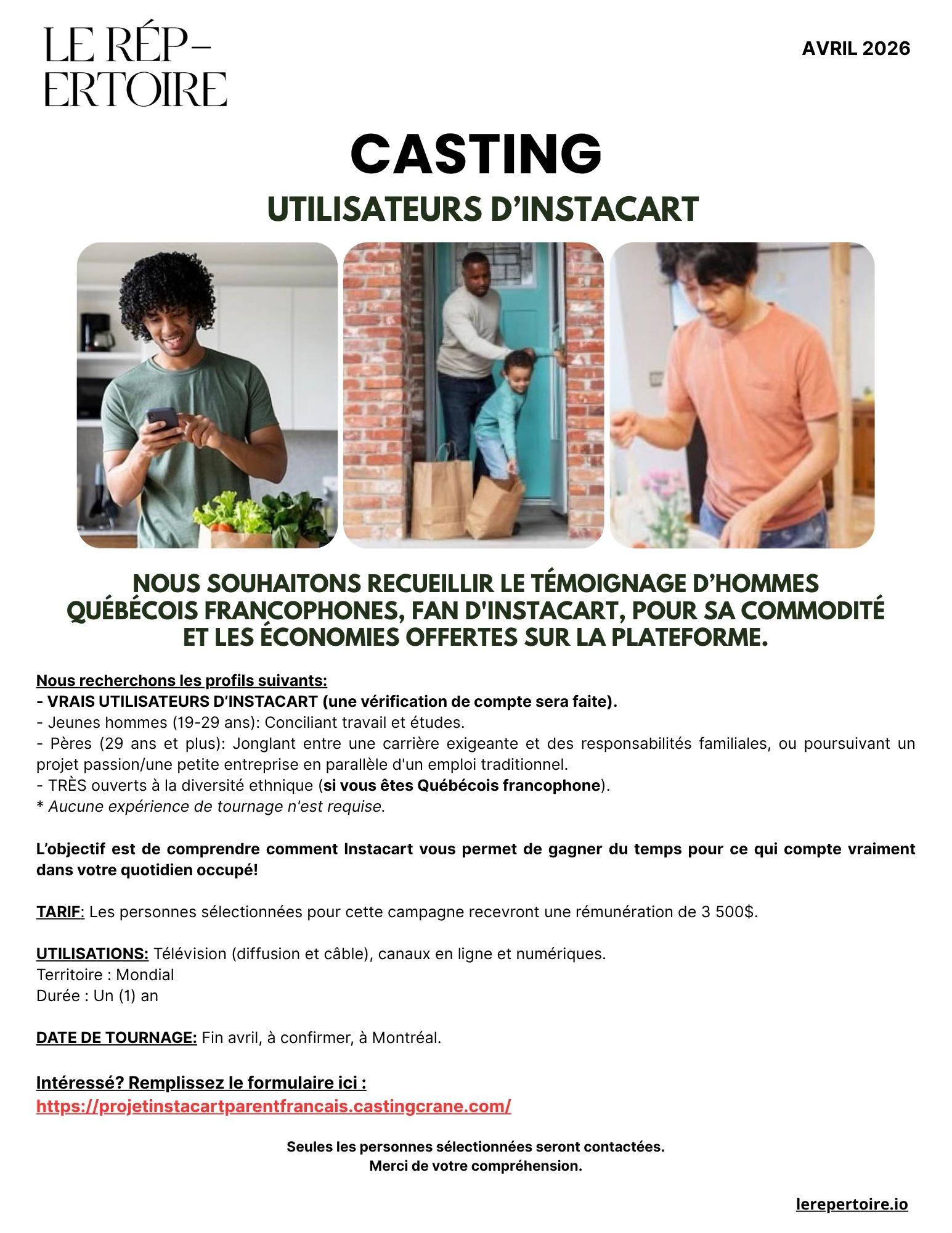 Instacart — utilisateurs francophones