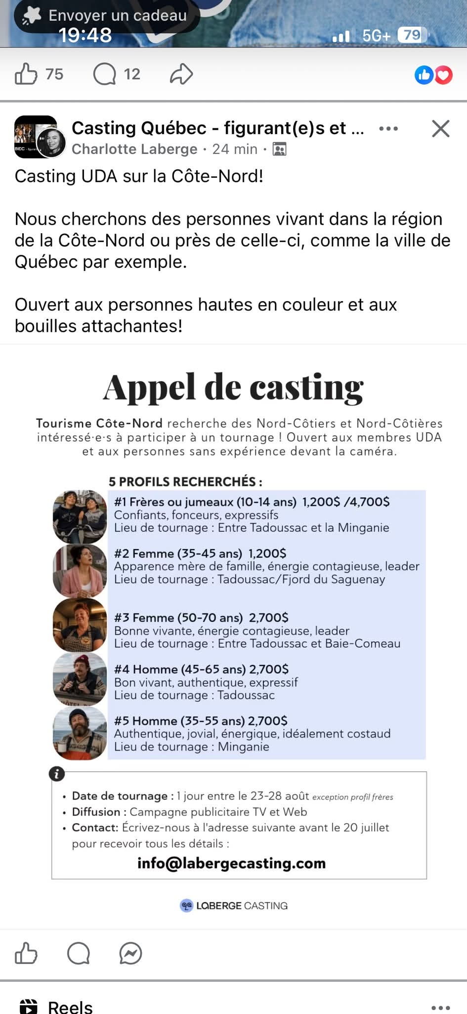 Tourisme Côte-Nord — 5 profils recherchés