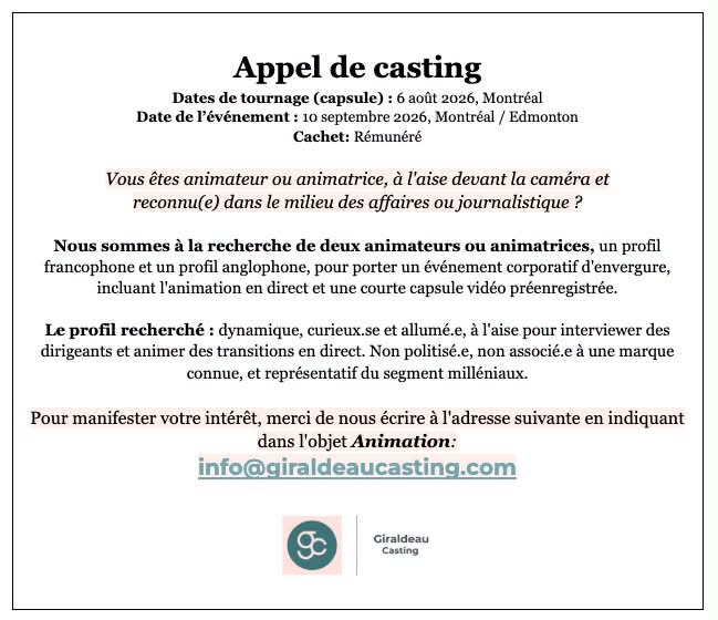 Événement corporatif — deux animateur·rices