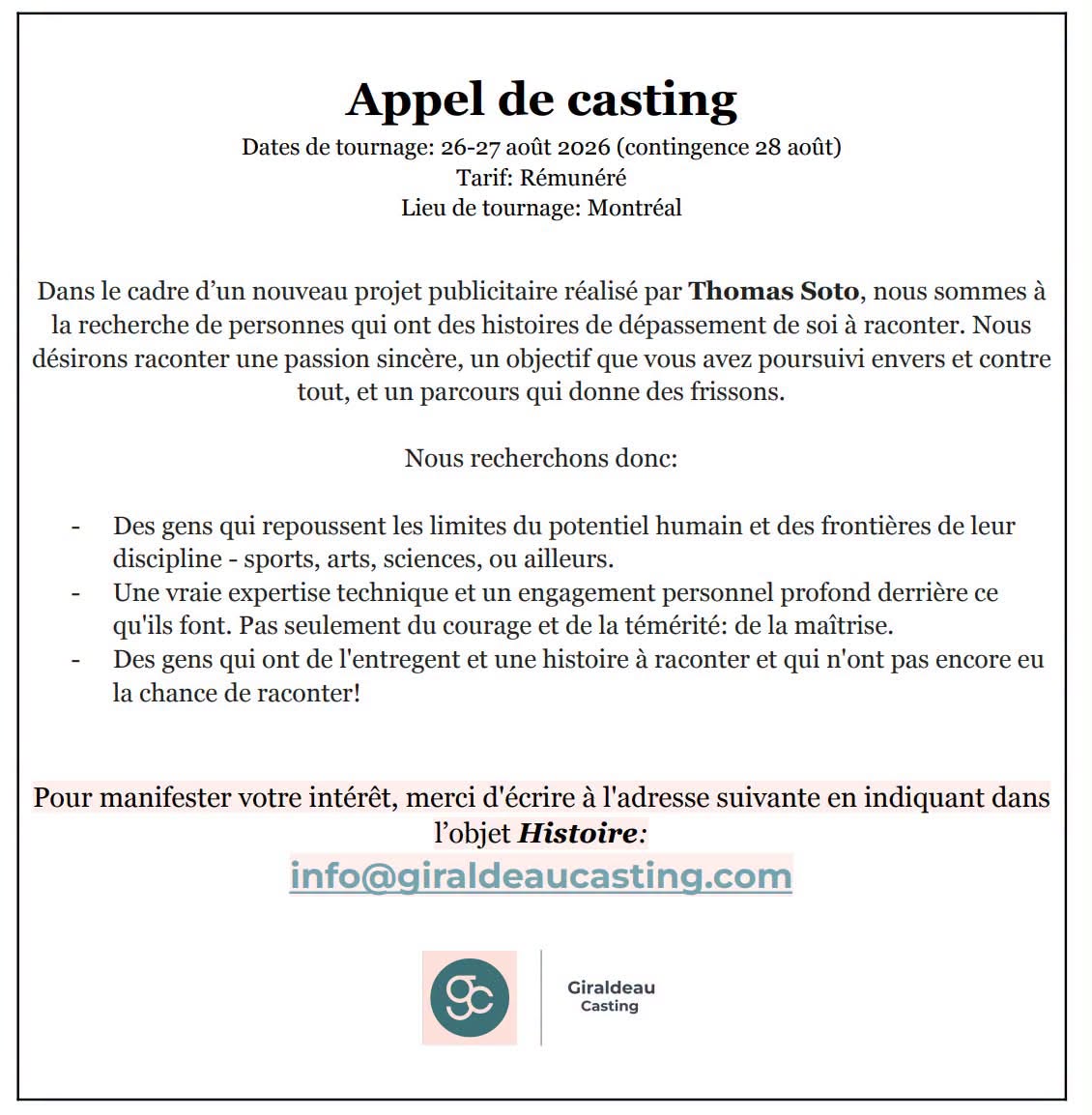 Publicité — histoires de dépassement de soi