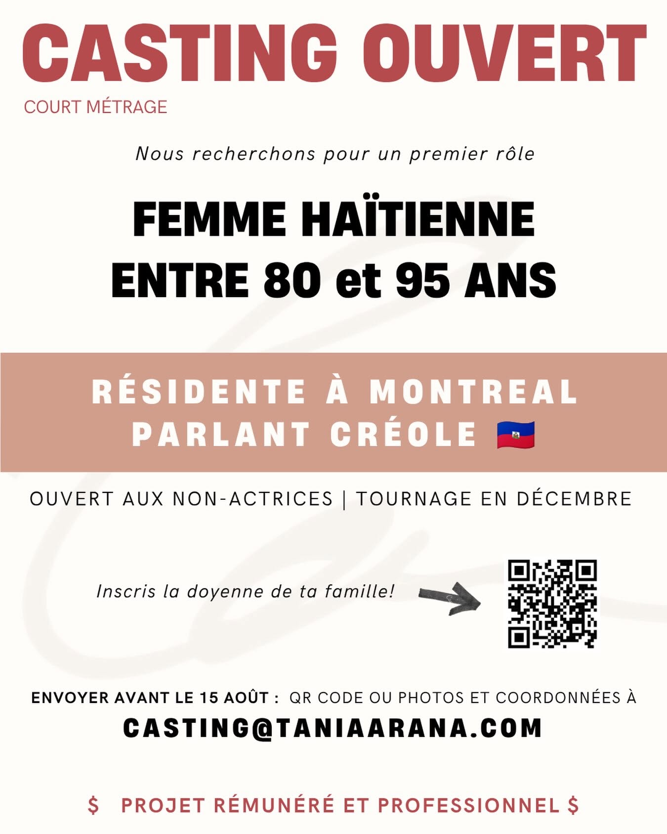 Court métrage — premier rôle pour une femme haïtienne